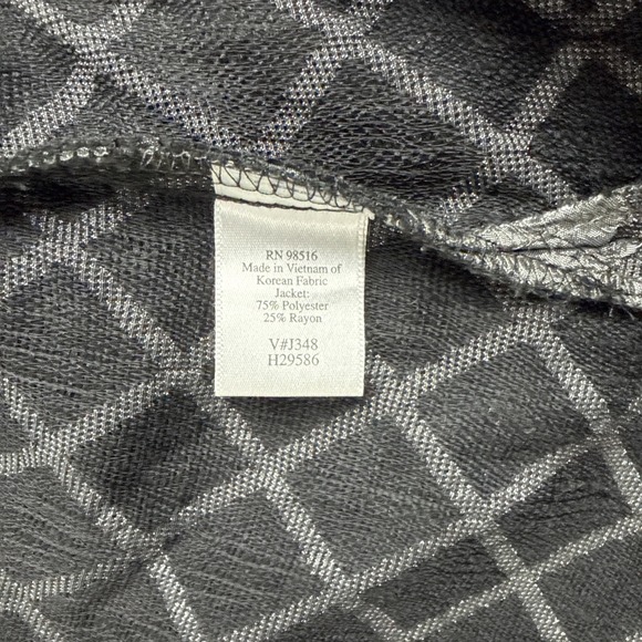 Coldwater Creek Womens XL Gray Textured Diamond Button Front Jacket Blazer - Picture 8 of 9